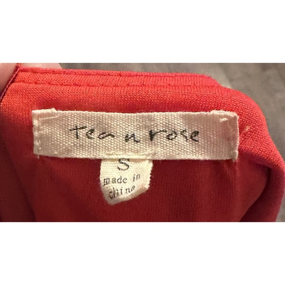 Tea n Rose Floral Print Red Square Neck Fit and Flare Dress Women's Size S - Picture 3 of 3